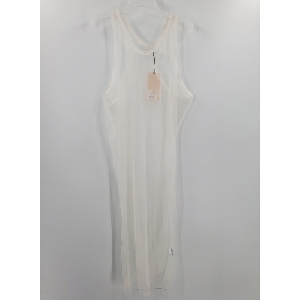 Women's Isabel Benenato White Mesh Tank Dress Size 38 NEW